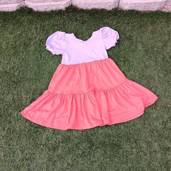 Little girls, Dot Dot Smile girls tier bell sleeve dress - Picture 10 of 15